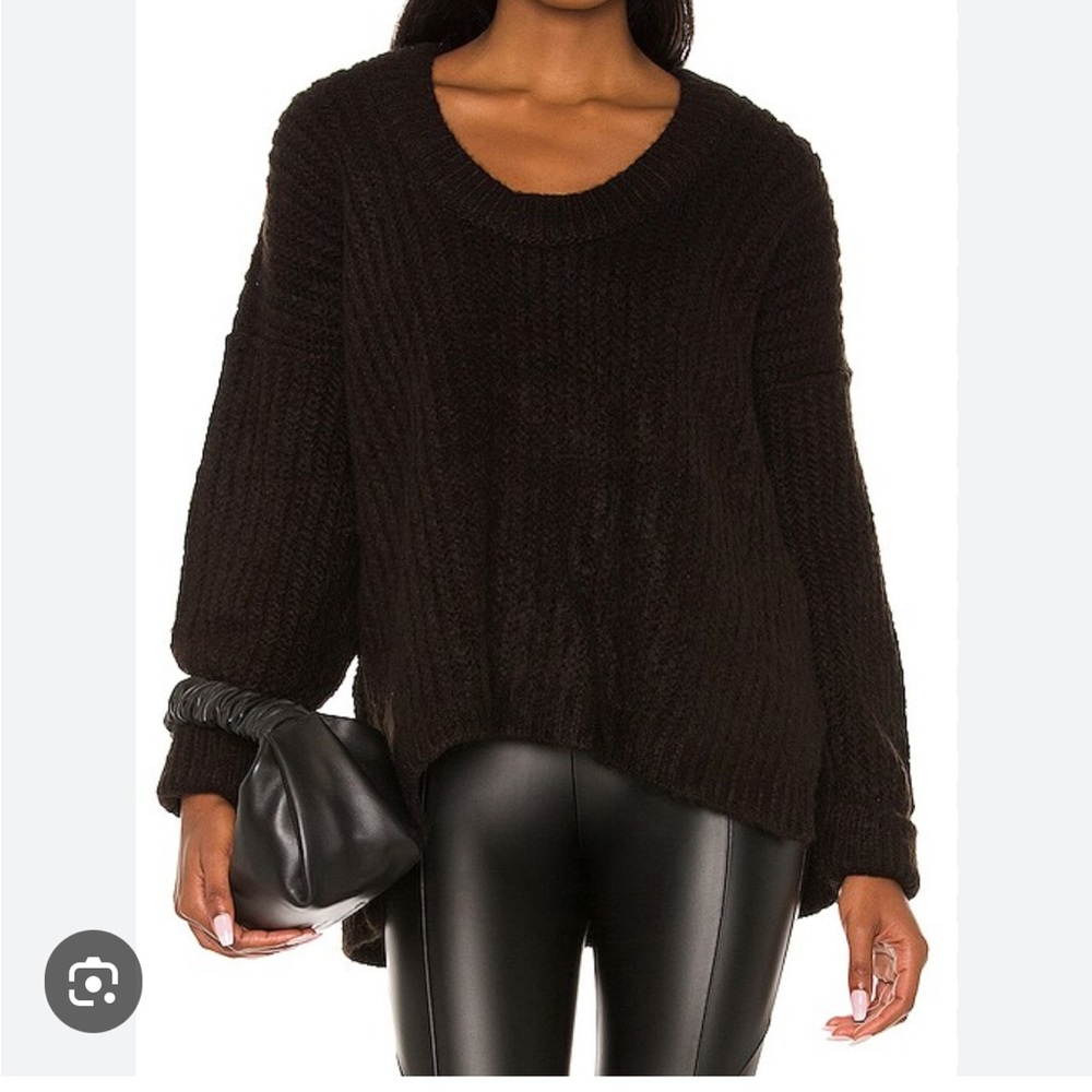Free People black chunky knit sweater medium